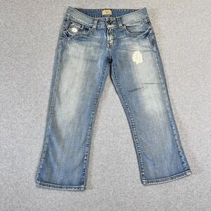 BKE Jeans Womens 29 Blue Capis Low Rise Light Wash Distressed Y2K Denim